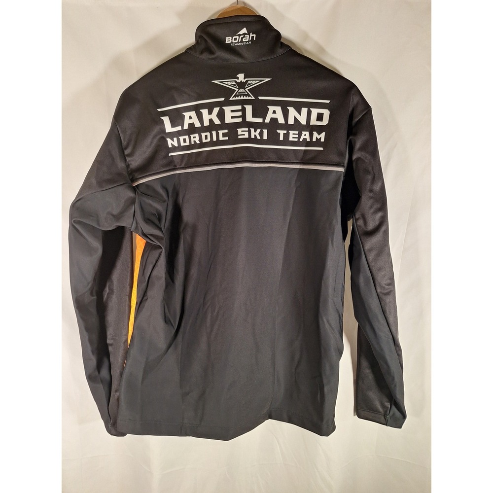 Borah Teamwear Lakeland Nordic Ski Team Jacket Mens Large Black Orange Full Zip - Picture 3 of 5